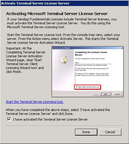 Activate Microsoft Terminal Server